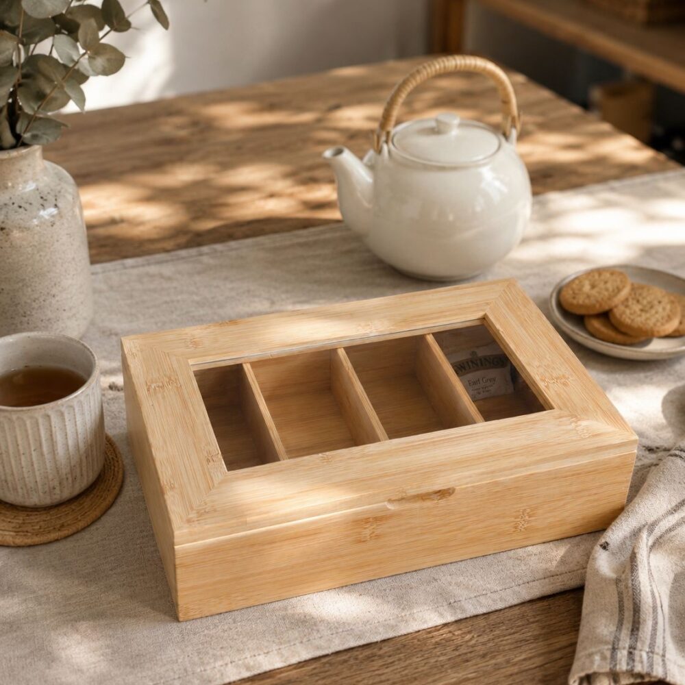 Caja de té 4 divisiones