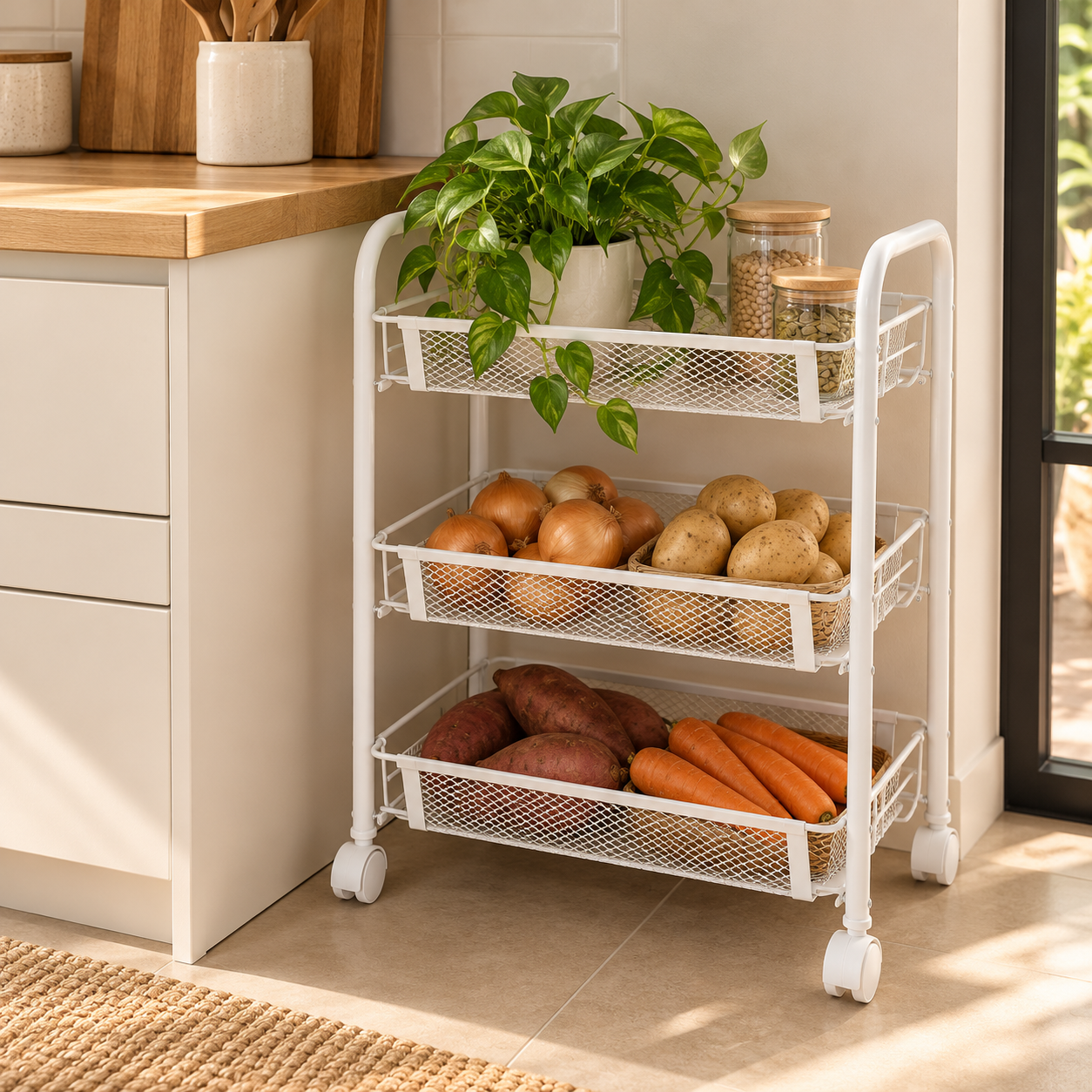 866f52dd-c710-446e-9ece-86a57ffcdbd0 Carrito multiuso OSLO blanco - Imagen 1