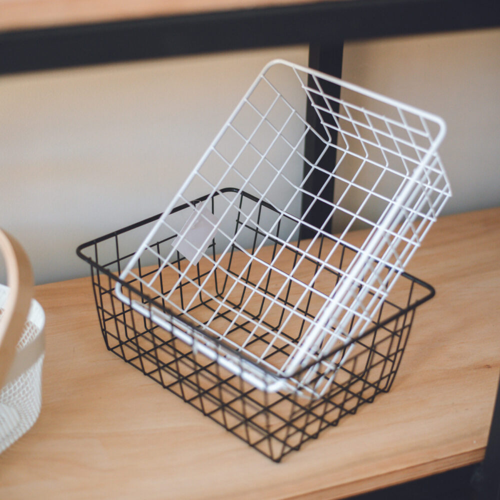 Canasto metal simple BLANCO