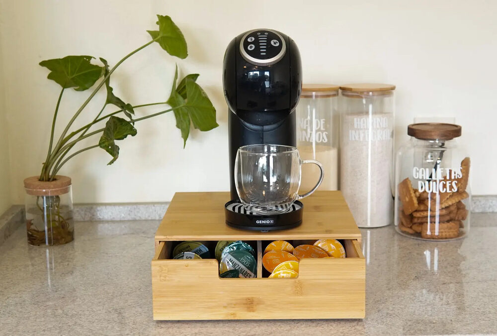 Organizador De Cápsulas, Portacapsulas En Babmbú, Cajonera