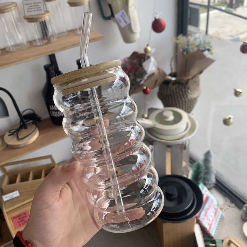 Vaso bubble de vidrio con sorbito