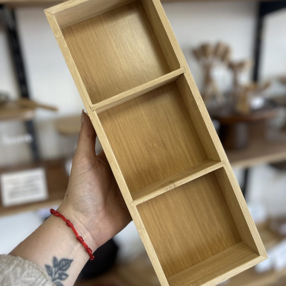 Organizador de bambú 3 divisiones