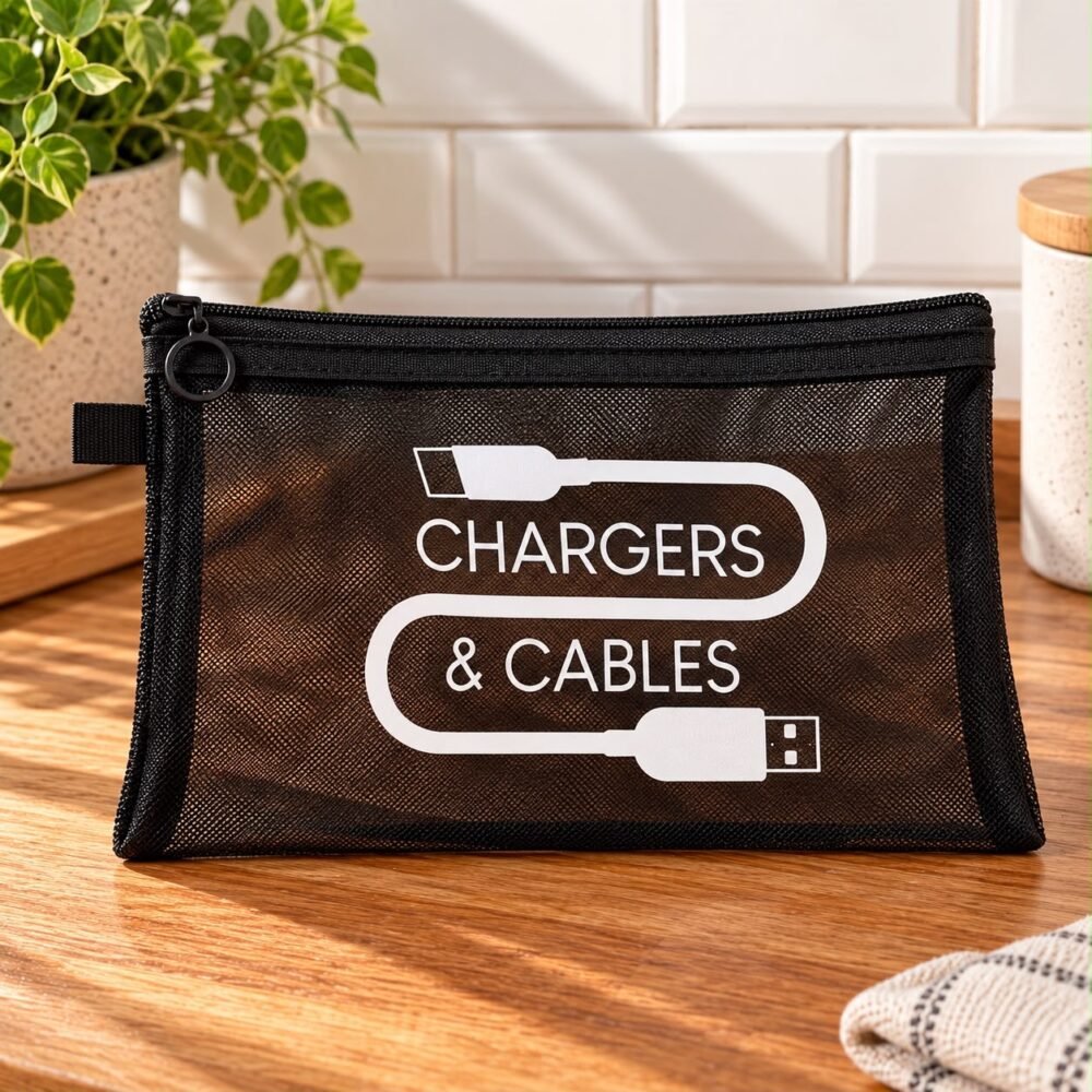 Organizador de cables y cargadores