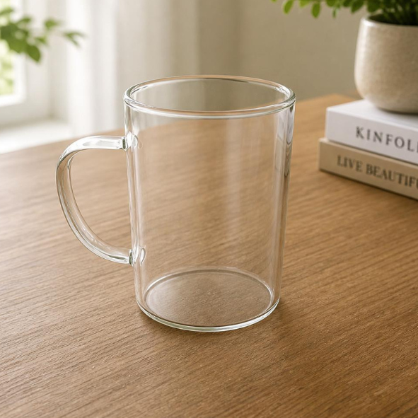 ddd Taza de vidrio lisa con aza 300 ml - Imagen 1