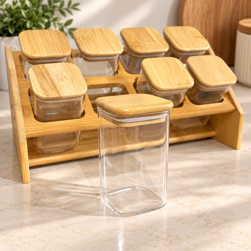 Set de 8 especieros cuadrados + base
