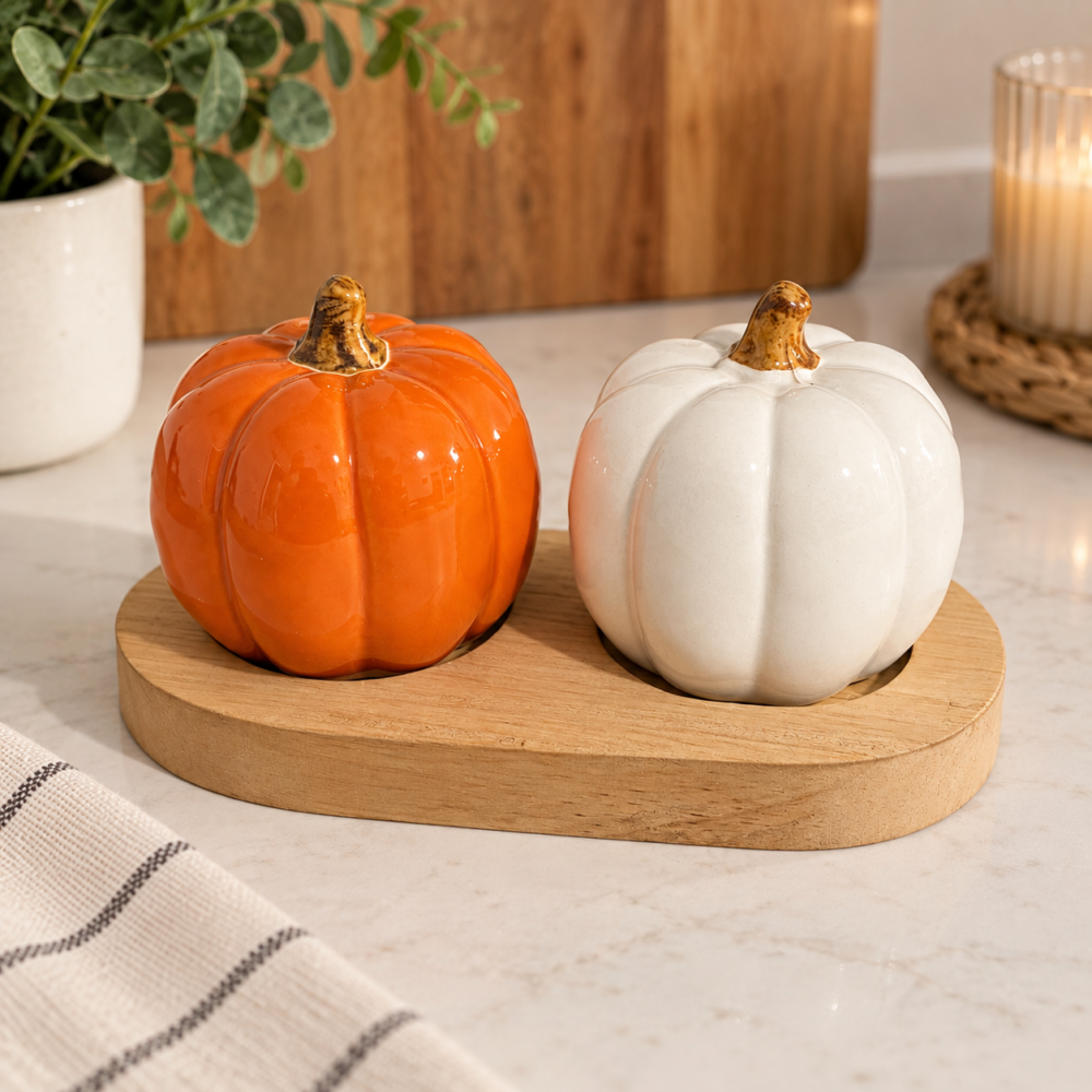 Set de salero y pimentero - calabaza